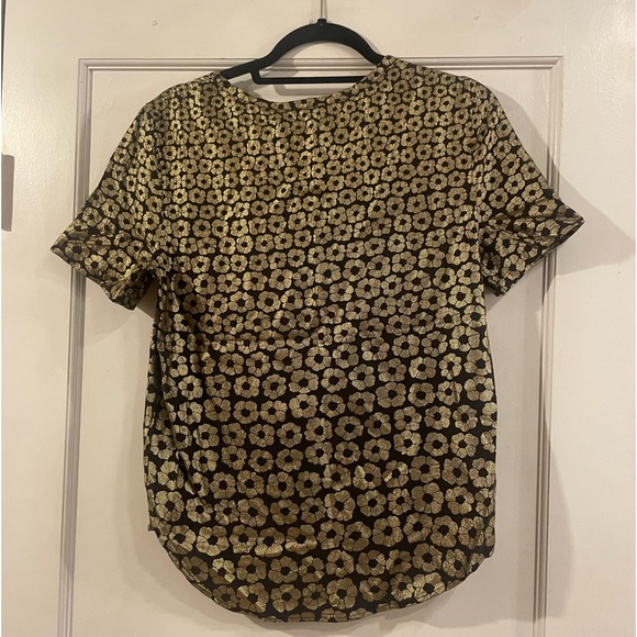 Equipment Riley Metallic Floral-Print Tee - Picture 4 of 10